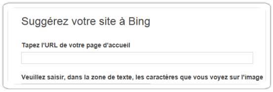 Page soumission Bing