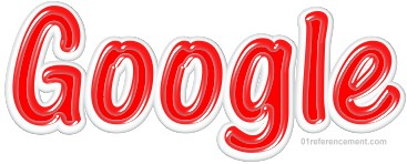 Google en rouge avec effet transparence