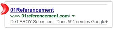 01referencement.com dans les résultats google