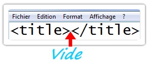 Title vide dans le code source de la page Web