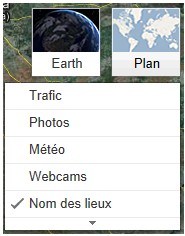 Google Maps menu deroulant