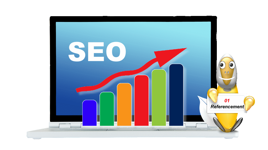 Image SEO photo ordinateur et statistique