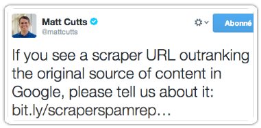 Le message de Matt Cutts