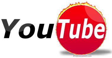 Youtube en rouge et ecriture blanc