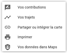 Les options de Google Maps